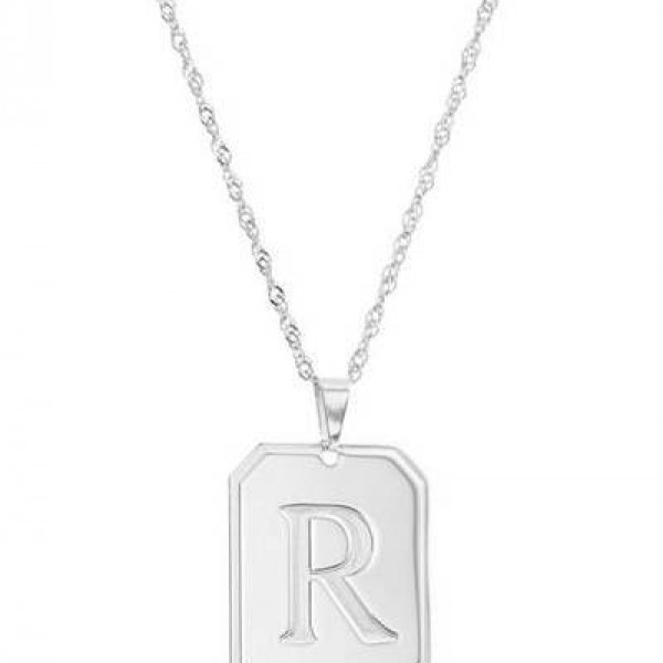 Silver Letter Necklace - Personalized Necklace - Custom Necklace - Personalized Jewelry - Personalized Gift - Engraved Necklace