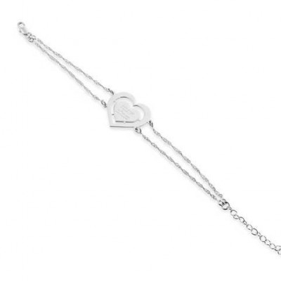 Silver Name Bracelet - Personalized Bracelet - Heart Bracelet - Personalize Jewelry - Personalized Gift - Engraved Bracelet - Custom