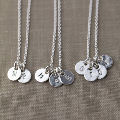 Silver Personalized Necklace | Personalized Gift for Friend | Best Friend Jewelry | Hand Stamped Monogram Necklace | Monogrammed Gift