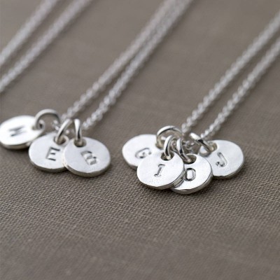 Silver Personalized Necklace | Personalized Gift for Friend | Best Friend Jewelry | Hand Stamped Monogram Necklace | Monogrammed Gift
