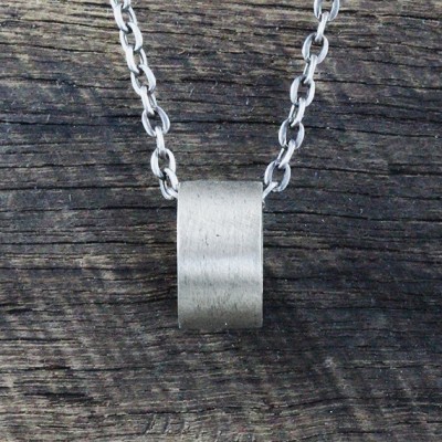 Silver Ring Pendant Mens Necklace Personalized Custom Engraved Jewellery