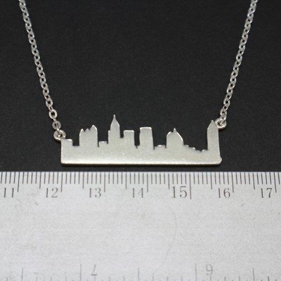 Silver Vancouver Texas Skyline Necklace Choker - Traveler Jewelry, Long Distance Friendship and Relationship, Gift for Traveler, BFF gift
