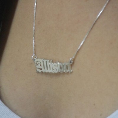Silver name necklace / Allison Necklace / Any Name / Christmas  Gift / Christmas / Love / Jewelry / Necklaces / Name / Name Jewelry /