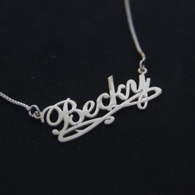 Silver name necklace / Becky font style Necklace / Any Name /  Gift / Love / Jewelry / Necklaces / Name / Name Jewelry /