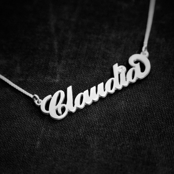 Silver name necklace / Claudia style Necklace / Custom handwriting / Christmas / Love / Jewelry / Necklaces  / Name Jewelry / Christmas Gift