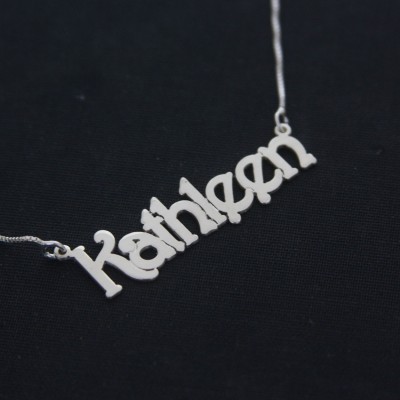 Silver name necklace / Kathleen Necklace / Any Name / Silver Name Plate / Personalized name necklace / Necklaces / Name / Name Jewelry