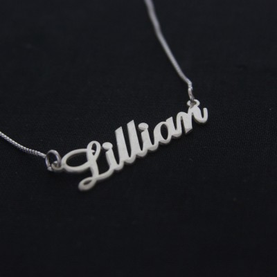 Silver name necklace / Lillian Necklace / Any Name / Silver Name Plate / Personalized name necklace / Necklaces / Name / Name Jewelry