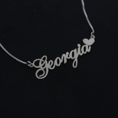 Silver name necklace /Georgia Lover style Necklace / Any Name / Gift / Christmas / Love / Jewelry / Necklaces / Name / Name Jewelry /