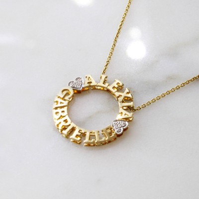 Silver or Gold-Plated Circle Name Necklace