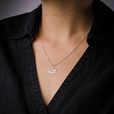 Small Monogram Necklace in Sterling Silver 0.925