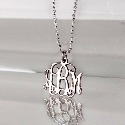Small Monogram Necklace in Sterling Silver 0.925