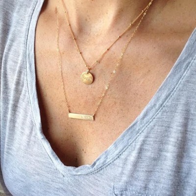 Smooth Gold Lowercase Charm Necklace // Satellite Chain