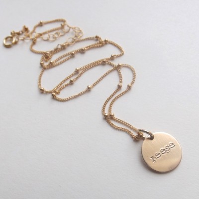 Smooth Gold Lowercase Charm Necklace // Satellite Chain