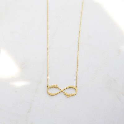 Solid Gold Personalized Infinity Necklace