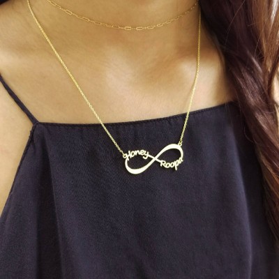 Solid Gold Personalized Infinity Necklace