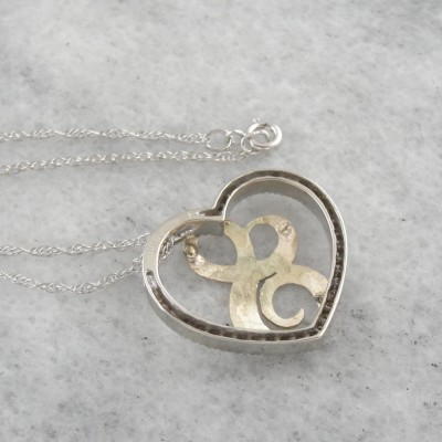 Someone Special, Diamond Heart and "S" Monogram Necklace YZUR5T-R