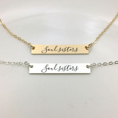 Soul sisters Necklace/Personalized sister friend Necklace/Custom Message Necklace