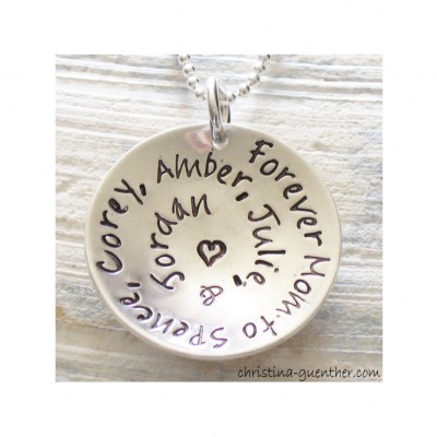 Spiral of Love | Round and Round | Personalized Hand Stamped Name | Mommy Jewelry Grandma | Handmade Sterling Silver | Christina Guenther