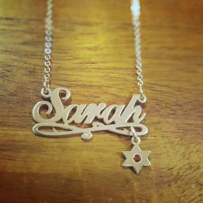 Star of David Necklace, Personalized Name Necklace / Sterling Silver Sarah  Necklace / Jewish Star Necklace / Bat Mitzvah Gift