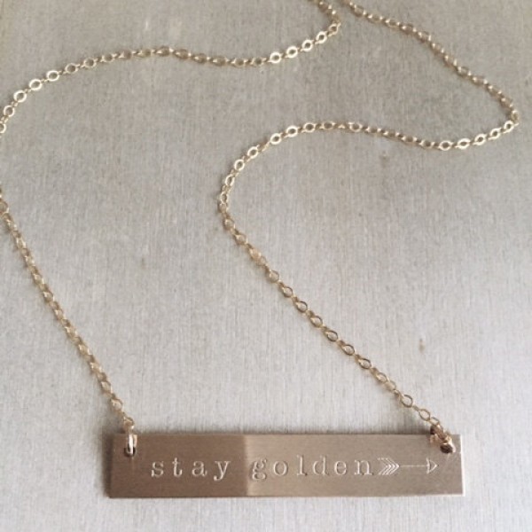 Stay Golden Bar Necklace