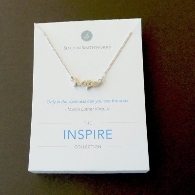 Sterling Silver Hope Necklace, Graduation Gift, Baptism Gift, Handwritten Necklace, Inspirational Jewelry, Grad Gift, Word Necklace