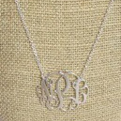 Sterling Silver Initial Necklace - Monogram Necklace - Silver Monogram Necklace - Personalized Jewelry - Women's Monogram Necklace - Jewelry