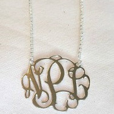 Sterling Silver Initial Necklace - Monogram Necklace - Silver Monogram Necklace - Personalized Jewelry - Women's Monogram Necklace - Jewelry