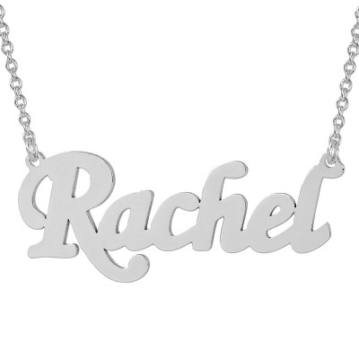 Sterling Silver Laser Cut Personalized Name Necklace Fine Jewelry Script Font SN08