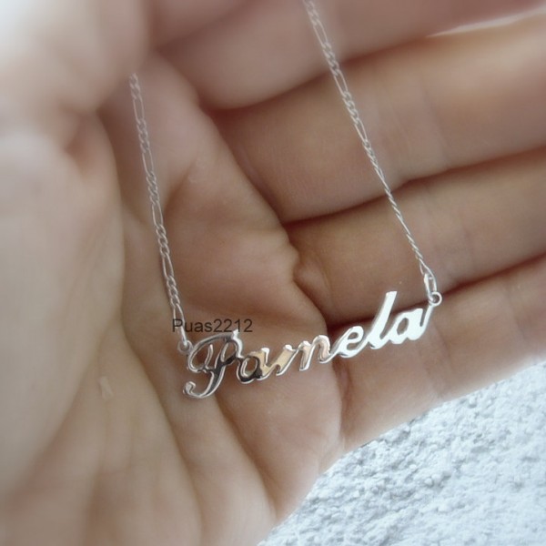 Sterling Silver ,Style Name Necklace, personalized, personal, custom ,Name Necklace, Personalized Any Name, Name Necklace, Initial necklace