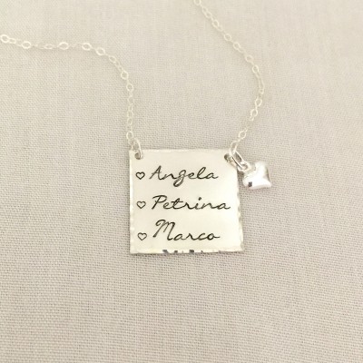 Sterling Silver Up to 3 Names Necklace, Mother Necklace, Grandma Necklace, Mother of The Bride, Nana Necklace, Gift for Mom, Mother's Day