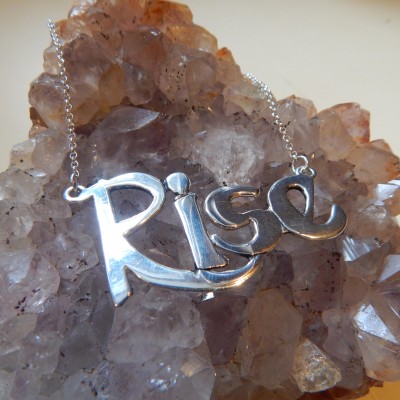 Sterling Silver "Rise" Monogram Pendant Necklace