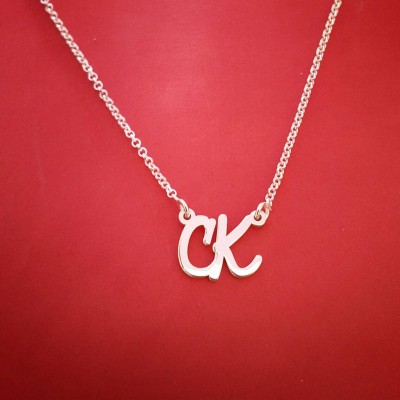 Sterling silver initial necklace c k initial necklace initial necklace for moms