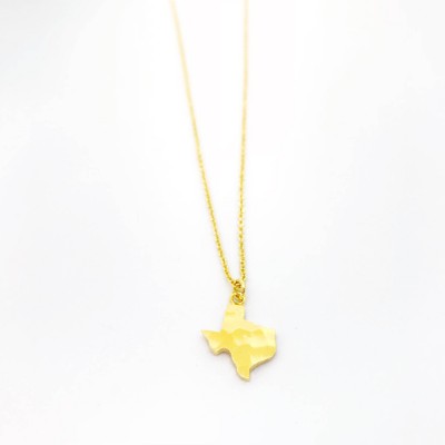 Texas Strong Gold necklace -texas gold + texas gold necklace + texas dainty necklace + tx gold + houstrong