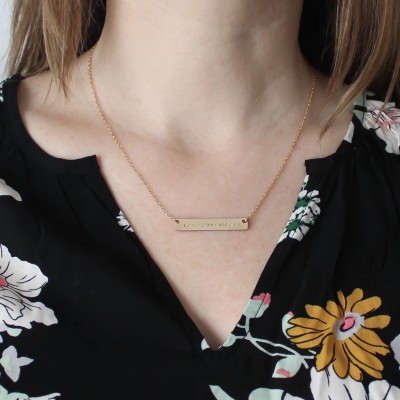 The Row of Hearts Bar Necklace - Grandma Necklace - Mom Necklace - Gift for Mom - Gift for Grandma - Grandchildren Necklace - Mama Necklace