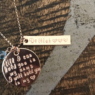 Till I can hold you in my arms I will hold you in my heart Memorial necklace Miscarriage Jewelry Stillborn Necklace Infant-Child loss Gift