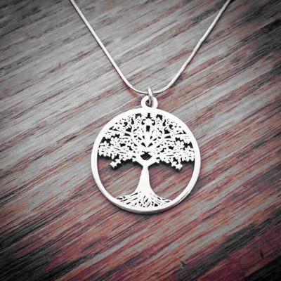 Tree of Life Necklace Family Tree Necklace Custom Necklace Silver  Tree Necklace Customized Jewelry Silver Necklace Tree of Life Pendant