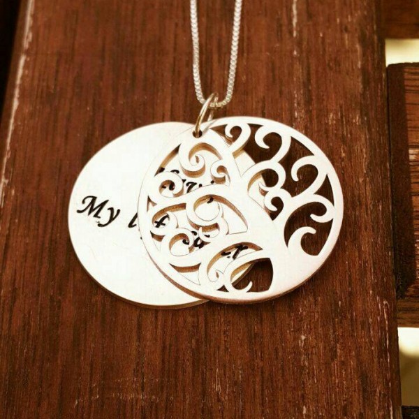 Tree of Life Necklace, Family Tree Necklace /Custom made necklace/ Sterling Silver Name Necklace, Order Any Name or Phrase /My Name Necklace