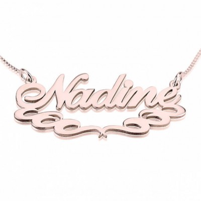 Underlined Name Necklace Decorative Line Rose Gold Plating - Custom Name Necklace - Personalized Name Jewelry - Christmas Gift