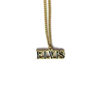 Vintage Elvis Pendant Necklace Jewelry namwplate  necklace 18"