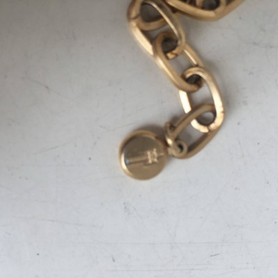 Vintage Glam Trifari goldtone chain necklace letter D pendant