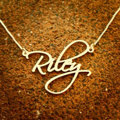Whitney Necklace 18k Gold Plated Name Necklace With My Name Pretty Little Liars Necklace Personalized Signatur Nameplate ORDER ANY NAME