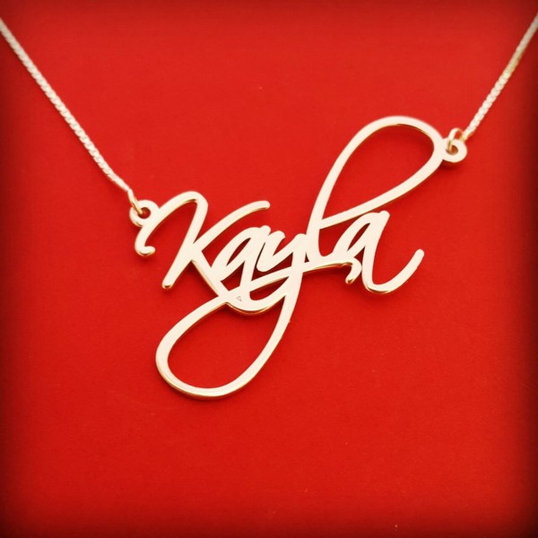Wire Name Necklace Signature Necklace White Gold Handwriting Necklace Word Necklace Birthday Gift Necklace With Name Wire Necklace Wire