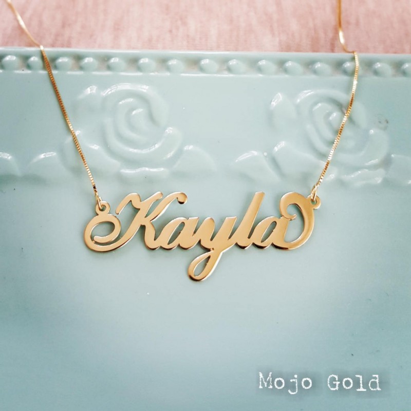 Womans Personalized NecklaceWomans Name Necklace14 Karat Gold Name Necklace and ChainKayla NecklacePersonalized NameplateBirthday Gift