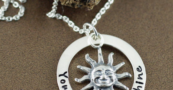 You Are My Sunshine Necklace Hand Stamped Jewelry Personalized Necklace Hand Stamped Jewelry