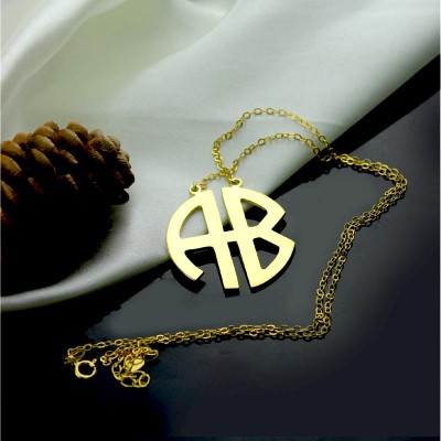 block monogram pendant with chain / initial necklace / 2 letters capital necklace monogram in gold two letters necklace monogram in silver