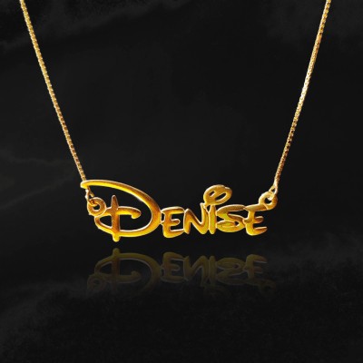 custom Disney name necklace gold fill 18k disney necklaces etsy gold initial disney style name necklace disney nameplate necklaces disney