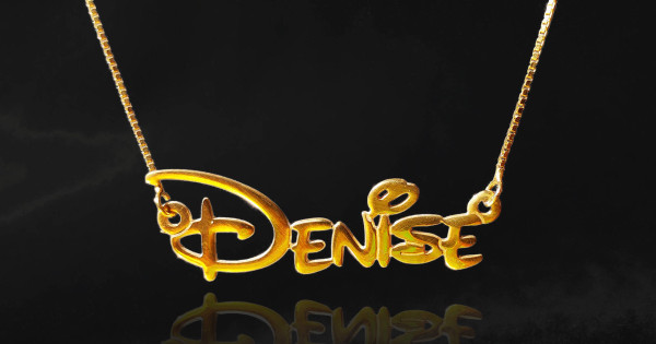 custom Disney name necklace gold fill 
