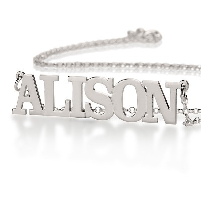 ersonalized Name Necklace - Block Font - Silver Name Necklace - Choose any name to personalize