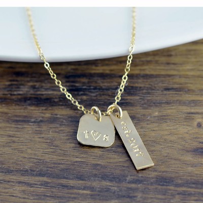 gold bar necklace, gold engraved necklace, custom necklace, valentines gift, mothers day, gift for wife, anniversary gifts for women