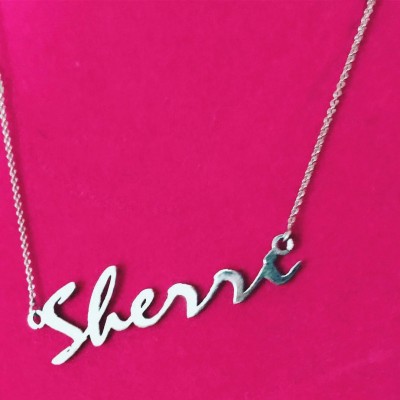 handwriting name necklace silver handwriting necklace handwritten necklace hand written necklace custom silver handwritten name gold